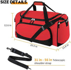 Uarition Gym Duffle Bag for Women - 55L Red Large Duffel Bags for Sports, Workout, Traveling, Durable Heavy Duty Duffel Gear Bag
