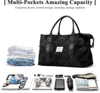 HYC00 Travel Duffel Bag,Carry-on Overnight Weekender Bags for Women,Sports Tote Gym Bag with Wet Pocket