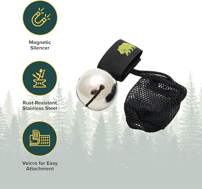 Coghlan's Magnetic Bear Bell with Silencer - Hiking Safety Gear for Wildlife Alert