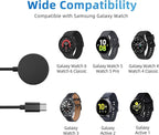 USB C Charger for Samsung Galaxy Watch 7/6/6 Classic/5/5 Pro/4/4 Classic/3/Active 2, (2 Pack) Upgrade Nylon Galaxy Watch Charger Cable