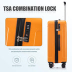 Luggage Sets 3 Piece with Double Spinner Wheels, Carry on Hardshell ABS Suitcases Set with TSA Lock, Lghtweight Checked Luggage for Different Travelling (Black+Orange, 20"/24"/28")