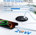 Recessed Power Grommet with 20W USB C Fast Charging, 2 inch Conference Recessed Outlet,Flush Mount for Desk,Office Tables,Furniture,6FT Cord, 45° Thin Flat Plug (Black, Grommet Outlet)