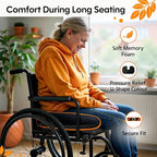 Premium Memory Foam Seat Cushion with Carrying Bag & Cooling Gel for Office Chair, Wheelchair, Travel, Car Seat, Gaming Chair for Coccyx & Tailbone Pain, Back Pain Relief, Sciatica Support
