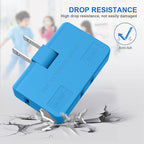 ETwinCoo Flat Wall Plug Adapter AC Outlet Extender, 2-Prong Swivel Mini Indoor Wall Tap Plug, Outlet Splitter (Quick & Space Save) Perfect for Home and Travel, Type A, Blue (3 Way-2 Pack)
