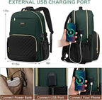 Focdod Laptop Backpack for Women Bookbag: 15.6 inch Work Backpacks with Pouch Pocket for Large Capacity Cup & USB Charger College Book Bag Travel Business Nurse Teacher Bookbags Anti-theft Back Pack