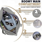 Travel Duffle Bag, Weekender Travel Bag Men Small Gym Bag for Women, Hospital Bag for Labor and Delivery, Overnight Bag Luggage Bag with Trolley Sleeve, Airplane Travel Essentials for Flying(Grey)