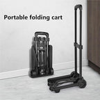 Portable Folding Hand Truck - Movable Platform La Cart with 2 Wheels, Dolly for Travel & Moving - Lightweight Handcart Trolley for Easy Transport
