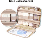 BAGSMART Toiletry Bag Hanging Travel Makeup Organizer with TSA Approved Transparent Cosmetic Bag Makeup Bag for Full Sized Toiletries, Large-Navy