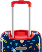 American Tourister Mickey Mouse Carry-On Luggage - Airline Approved, Durable Hardshell with Micky, Donald Duck, Pluto & Goofy - Roll Confidentially with Spinner Wheels & Colorful Adjustable Handle