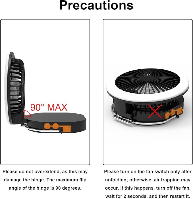 iodoo Camping Fan Light with Remote and Portable Carrying Bag - 12000mAh Rechargeable Battery, 24H Run Time, 2000LM, 3 Light Modes & Stepless Dimming, Ultra - Quiet Table Fan Baby Fan