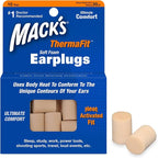 Mack’s ThermaFit Soft Foam Earplugs, 10 Pair - Comfortable Ear Plugs for Sleeping, Snoring, Work, Travel & Loud Events | Made in USA | Newly Upgraded and Improved