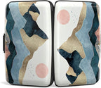 Credit Card Holder, Mini Aluminum Card Wallet RFID Blocking Slim Metal Hard Card Case for Women Men, Watercolor Sunset