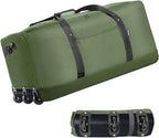 Finnhomy 120L Foldable Rolling Duffel Bag with 3 Wheels, Light Weight Travel Duffel bag with Large Loading Capacity, 32'' Rolling Duffel bag with Shoulder Strap