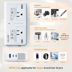 BESTEK 220V to 110V Voltage Converter US to Europe, 2000W Universal Travel Adapter with 2 USB C Ports & 1USB-A Port, International Travel Adapter for Hair Straightener
