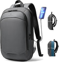 hk Business Backpack for Men 17 Inch,Slim & Expandable Waterproof Travel Laptop Backpack with USB Charger Port (Dark Grey)
