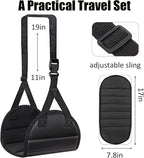 2-Pack Airplane Foot Hammock with Memory Foam, Large Ergonomic Leg Rest for Long Flights – Portable Foot Hammock for Plane Travel Essential to Relieve Foot Pain & Swelling
