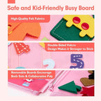 hahaland Busy Board for Toddlers Boys Girls Montessori Toys for 3+ Year Old Preschool Educational Learning Activities Toddler Travel Toys for Ages 3 4 5 with Life Skill Number Color Weather