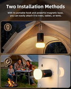 EZVALO LED Rechargeable Camping Lantern, 6000mAh Emergency Outdoor Tent Light for Camping, IPX5 Water Resistant Portable Tent Lantern for Hiking, Backpacking, Fishing, Hurricane, Outages (Black)