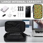 Sunflowers Electronic Organizer Portable Cable Organizer Bag Electronics Organizer Travel Case fits Phone Power Bank SD Card Tech Accessory Large Storage Bag