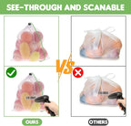 TIESOME 8PCS Reusable Produce Mesh Bags, Washable Vegetable Storage Bags With Drawstring Transparent Toy Organizer Bags Eco-Friendly Grocery Storage Mesh Bags for Farmers Market Refrigerator Storage