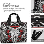 Devil Skull Baphomet Satanic Pentagram Laptop Case 15.6 inch Computer Bag Waterproof Laptop Briefcase Laptop Bag for Women & Men