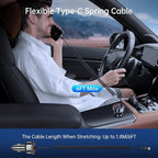 Syncwire USB C Car Charger with [Battery Leakage Prevention] 66W Super Fast Car Adapter with PD & QC 3.0 Built in 6FT Type C Coiled Cable for iPhone 17/16/15 Series, Samsung Galaxy/Google Pixel
