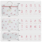 honitty Makeup Bag,Quilted Cosmetic Bag,Large Floral Make Up Bag for Women,Cotton Makeup Bag Set,Flower Travel Toiletry Bag