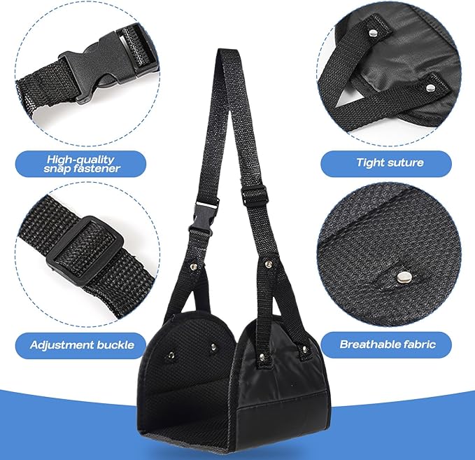 2-Pack Airplane Foot Hammock, Adjustable Travel Foot Rest for Plane, Train, Bus, Lightweight Travel Essentials for Long Flights, Comfortable Travel Accessories