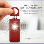 HOOTIE Personal Safety Alarm Keychain, 130dB Personal Alarm for Women Men and Kids, Pull Pin Emergency Panic Alarm with Strobe Light, Portable Self Defence Alarm for Campus Travel and Running - Red