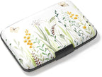Credit Card Holder, Mini Aluminum Card Wallet RFID Blocking Slim Metal Hard Card Case for Women Men, Butterfly Flowers