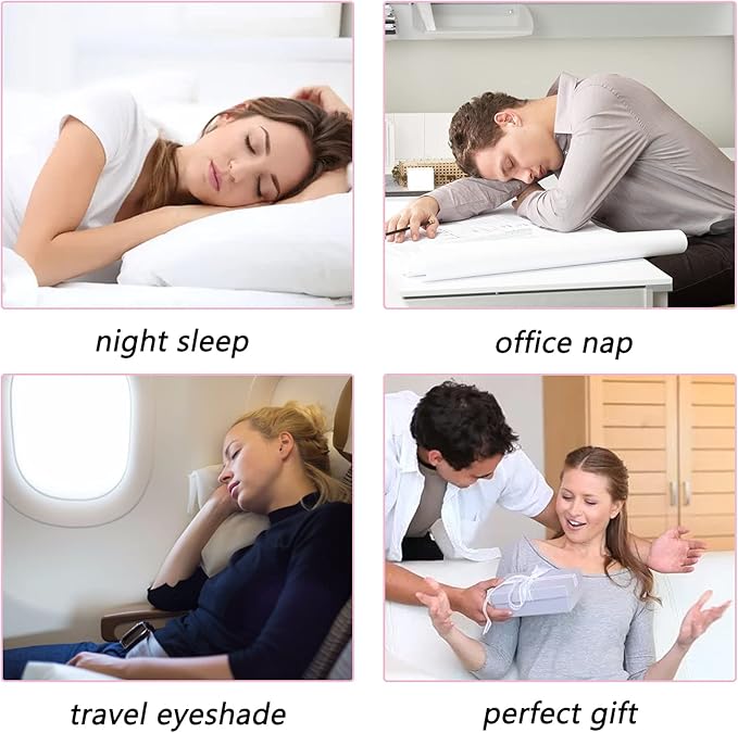 LERSVICVIL 4 Pack Eye Mask for Sleeping Silky Soft Satin Blindfold Adjustable Strap Night Eye Cover for Women Men