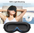 Gritin 100% Blackout Sleep Eye Mask for Women Men, Zero Pressure Sleeping Mask - Ergonomic Design 3D Cutout Eye Movement and Eyelash Friendly Night Blindfold, Ultra Soft Comfortable for Sleeping