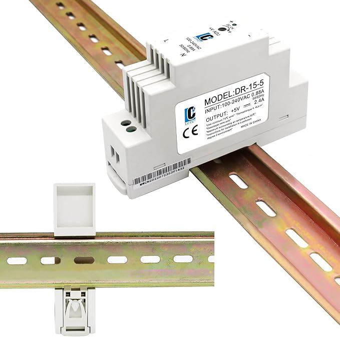 DC 5V Din Rail Slim Switching Power Supply 15W 2.4A(Input:100-240VAC,Output:5VDC,50/60HZ) Adapter Switch Converter (Volts_of_Direct_Current, 5)