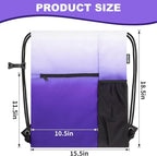 HOLYLUCK Men & Women Outdoor Sport Gym Sack Waterproof Drawstring Backpack Bag (Standard with drawstring, Gradient Purple)