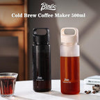 Cold Brew Coffee Maker 15oz, Iced Coffee Maker with Fine Mesh Filter,Cold Brew Travel Cup,Leakproof and Portable Lid (Black)