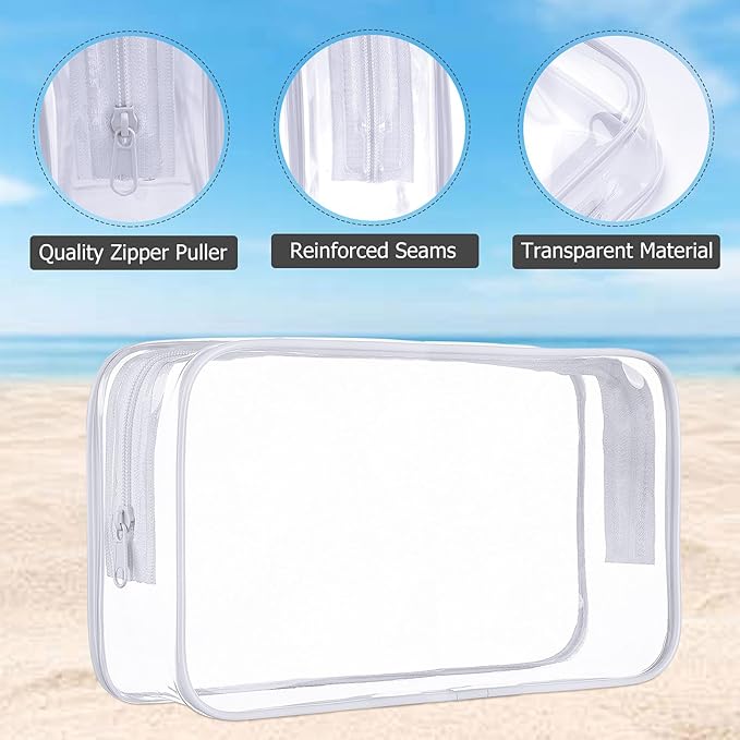 Travel Bottles for Toiletries 8 Pack 3.4oz TSA Approved Travel Size Containers Leak Proof Plastic 0.35oz Small Cream Jars Refillable Squeeze Bottles for Shampoo Conditioner Lotion(Clear)