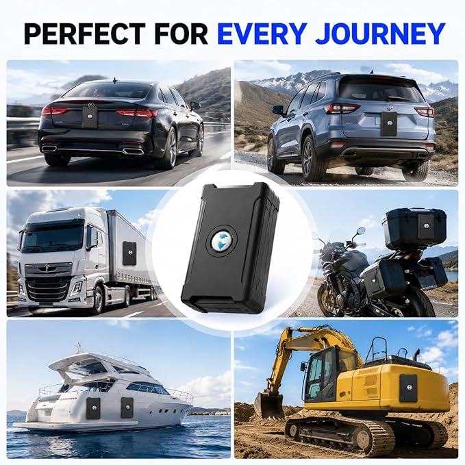 4G GPS Tracker for Vehicles, up to 3 Months Battery Life 6000mah, 10S Realtime Tracking, Geo-Fence, Strong Magnetic Car Tracker Device Hidden Tracking Devices for Cars Motorbycles, Subscription Needed