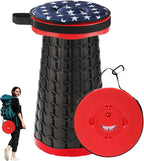 Upgraded Collapsible Stool with Cushion, 800 lbs Heavy Duty Capacity & Lightweight 2.6 lbs, 18-Inch Portable Retractable Folding Stool for Adults, Camping, Fishing, Hiking, BBQ, Travel, Outdoor Events