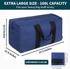Vorspack Extra Large Duffle Bag for Travel - 100L Duffel Bag for Men Gear Bag for Storage Foldable Weekender Bag for Overnight Camping - Blue
