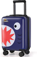 iPlay, iLearn Shark Kids Luggage, Boys Carry on Suitcase, 18" Hardside Travel Luggage Set, Toddlers Rolling Suitcase W/ 4 Spinner Wheels, Children Holiday Birthday Gifts