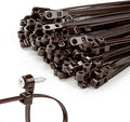 200 PCS 10 inch Brown Zip Ties with Screw Hole 70lbs Mountable head Cable Ties Straps Multipurpose Heavy Duty Nylon Cable Zip Ties with Screw Mounting Hole