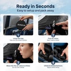 Sondur™ Travel Cushion – CloudAir Technology Airplane Seat Cushion – Inflatable Travel Cushion for Long Flights – Portable Air Cell Design, Puncture-Resistant Waterproof Pad – Black