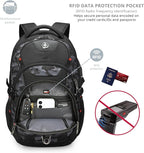 Swissdigital Design Laptop Backpack with USB Charging Port, Travel Backpack Fits 15.6 inches Computer, 31L College School Backpack for Men, Gray Camo | SD803-91