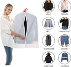 MsKitchen 6 Pack Shirt Garment Bags (24x36") - Dustproof Short Suit Covers - Durable PEVA Closet Bags with Sturdy Zipper for Blouses, Jackets, Sweaters & T-Shirts (Translucent)