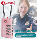 ANVIL 4 Digit Luggage Locks, TSA Locks for Luggage, Advanced TSA008 core, Alert Indicator for Your Travel Lock, Suitcase Lock.(4, Pink)