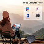 Solar Charger 10000mAh Solar Power Bank for Outdoor Camping, Blank Phone Charger for Emergency, Equipped with Dual 5V / 2.1A USB Outputs & Flashlight, IPX4 Waterproof, Shockproof for Outdoor Feature