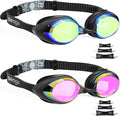 Seago 2 Pack Swimming Goggles Anti-fog Anti-UV Silicone Swim Goggles Adult Women Men