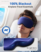 Weighted Blackout Sleep Mask, 3D Contoured Zero Eye Pressure, Lash-Friendly Deep Eye Cups, Adjustable Slide Buckle Strap, Spring Break & Beach Vacation Essential, Summer Travel Sleep Mask (Navy Blue)