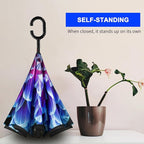 MRTLLOA 40/49/56 Inch Oversize Windproof Inverted Reverse Upside Down Umbrella, Golf Size Rain Umbrella, Double Layer, C-Shaped Handle for Men, Women and Kids