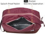 Travel Toiletry Bag 5L, Compact Travel Organizer with Waterproof TPU Wet/Dry Compartment